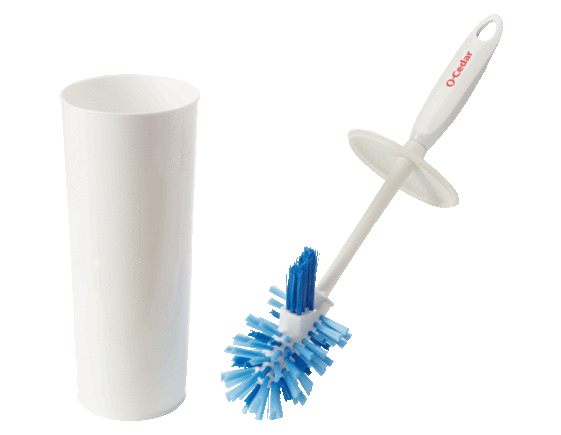 O-Cedar Dual Action Bowl Brush with Rim Cleaner and Premium Caddy